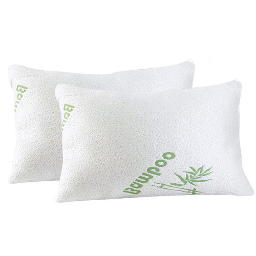  2x Memory Foam Pillow Bamboo