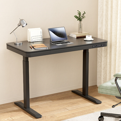 Standing Desk Motorised Electric Dual Motor Drawer 120CM Black