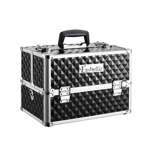 Portable Cosmetic Beauty Makeup Case Black