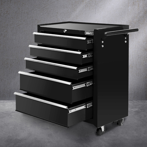 5 Drawer Tool Box Cabinet Chest Trolley Box Garage Storage Toolbox