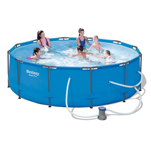 Swimming Pool Steel Frame Round Above Ground Pools w Filter Pump