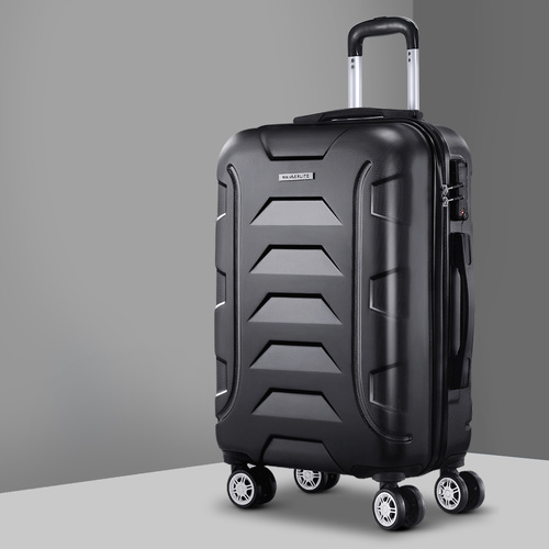 Luggage Travel Suitcase Set Trolley Hard Case Strap Lightweight Black