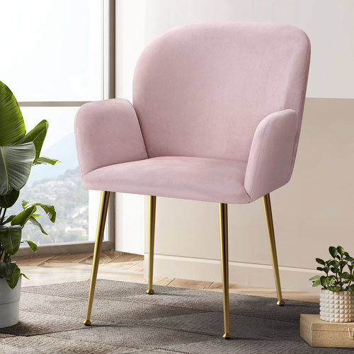 Set of 2 Kynsee Dining Chair Armchair Cafe Chair Upholstered Velvet