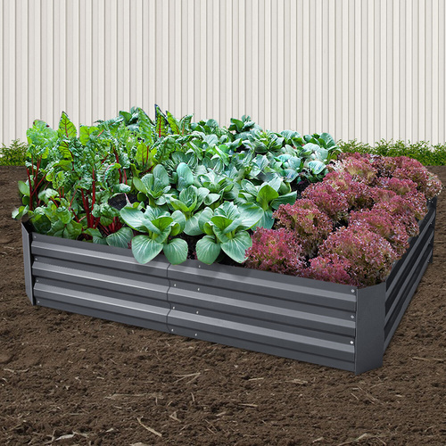 2x Garden Bed Planter Box Raised Container Galvanised