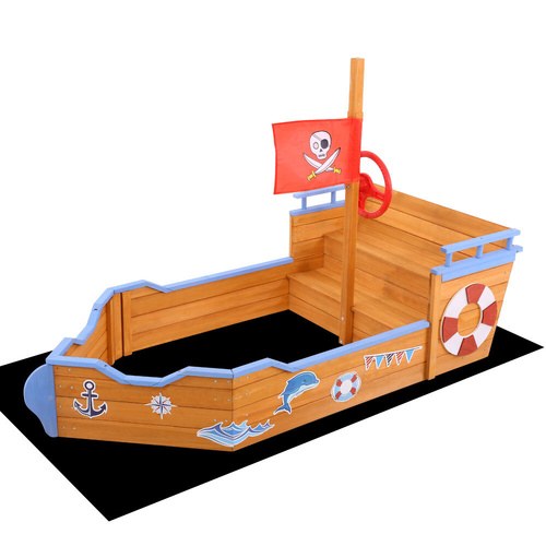 Kids Sandpit Wooden Boat Sand Pit