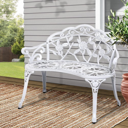 Outdoor Garden Bench Seat 100cm Cast Aluminium