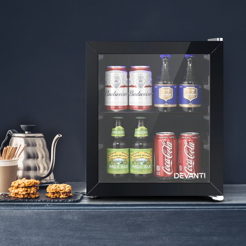 Bar Fridge Glass Door Mini Freezer Fridges Countertop Beverage Commercial Black
