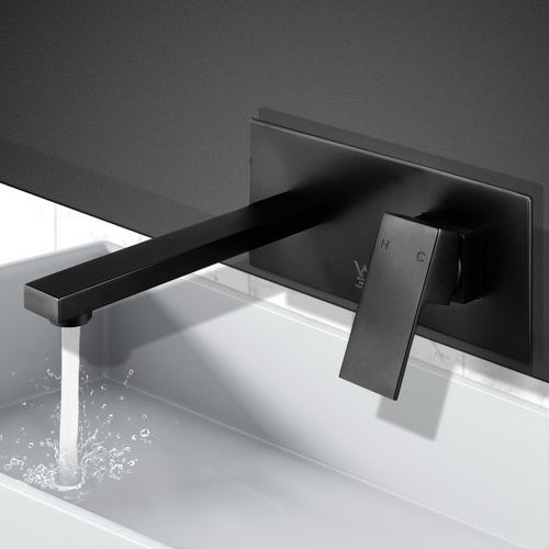 WELS Bathroom Tap Wall Square Basin Mixer Taps Vanity Brass Faucet