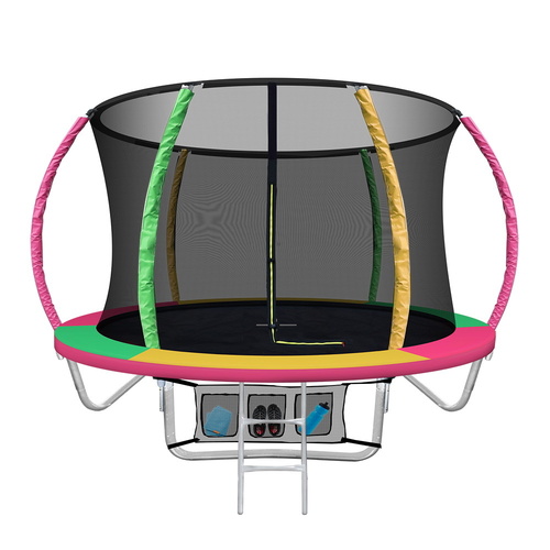Trampoline Round Trampolines With Basketball Hoop Kids Present Gift Enclosure Safety Net Pad Outdoor
