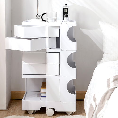 Horley Bedside Table Side Tables Nightstand Organizer Replica Boby Trolley 5Tier 5 Tier