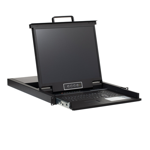 KVM 1RU Rackmount Switch w/ 19" Monitor: VGA 