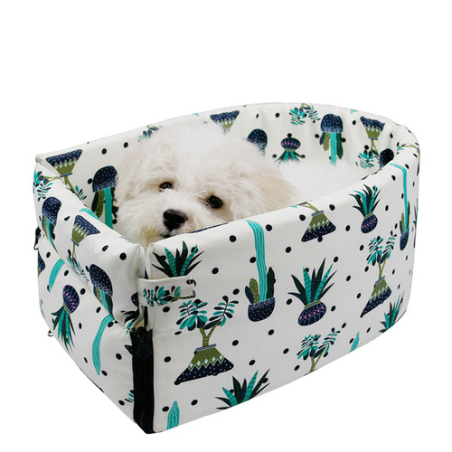 Car Central Control Nest Pet Safety Travel Bed Dog Kennel Portable Washable Pet Bag White