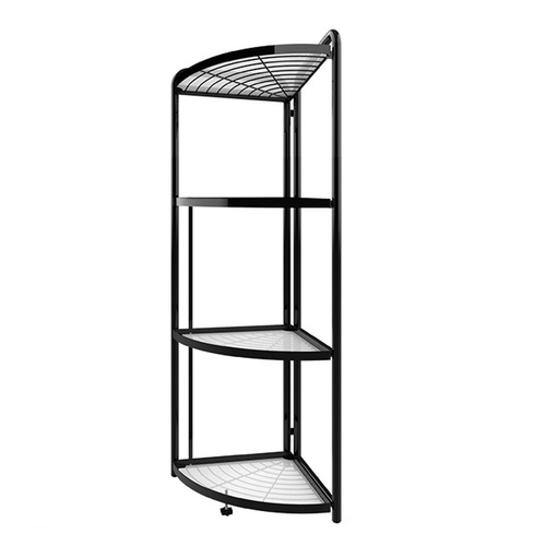 Steel Triangular Corner Stand Multi-Functional Shelves Portable Storage Organizer 4 Tier