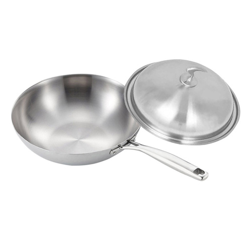 18 10 Stainless Steel Fry Pan 32cm Frying Pan Top Grade Cooking Skillet with Lid