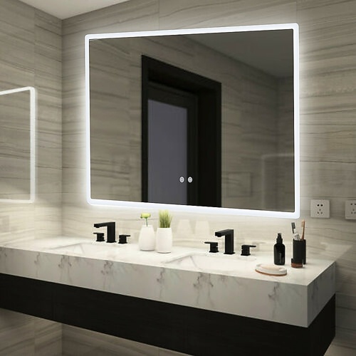 Smart Mirror Bathroom with Bluetooth Vanity LED Lighted Wall Mirror