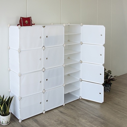 White Cube DIY Shoe Cabinet Rack Storage Portable Stackable Organiser Stand.