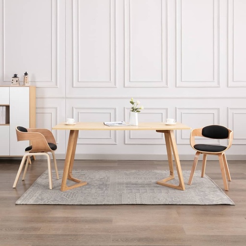 Dining Chairs Bent Wood and Faux Leather