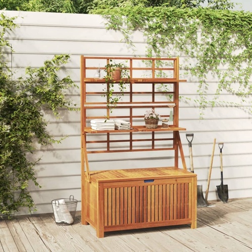 Storage Box with Trellis 99 by 50 by 160 cm Solid Wood Acacia