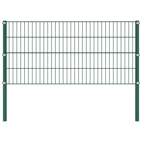 Fence Panel with Posts Iron Green