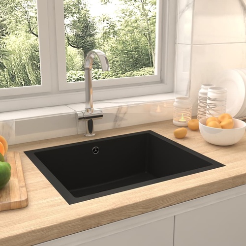 Kitchen Sink with Overflow Hole Granite Single Bowl Kitchen Sinks