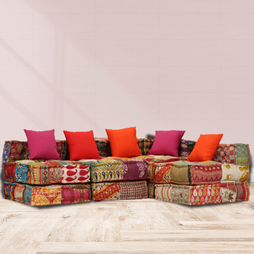 Deerfield 4-Seater Modular Pouffe Fabric