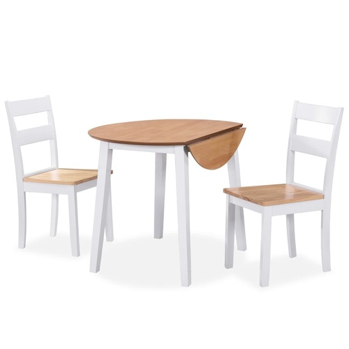 Dining Set MDF and Rubberwood White