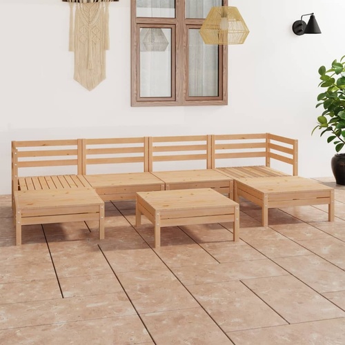 7 Piece Garden Lounge Set Solid Pinewood