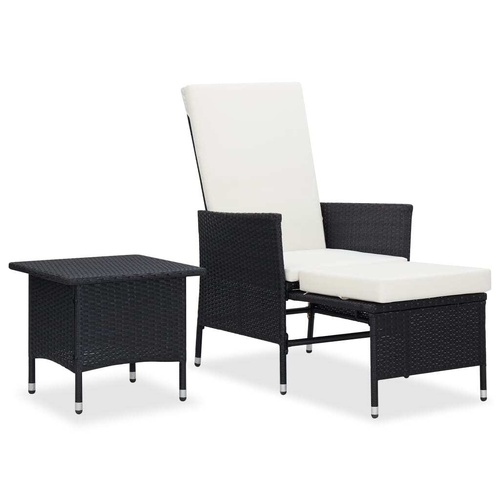 2 Piece Garden Lounge Set with Cushions Poly Rattan