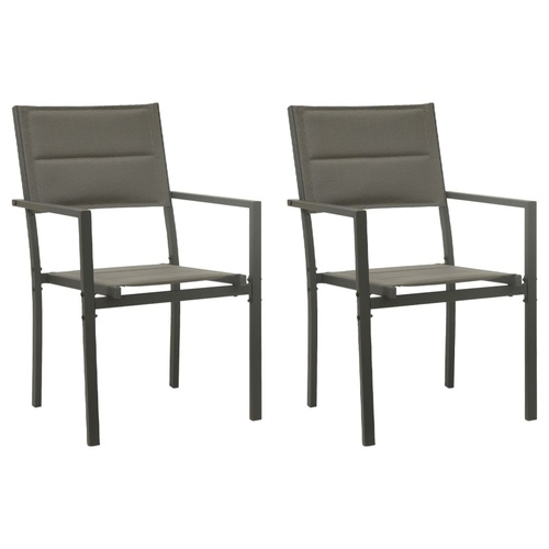 Garden Chairs Textilene and Steel Grey and Anthracite