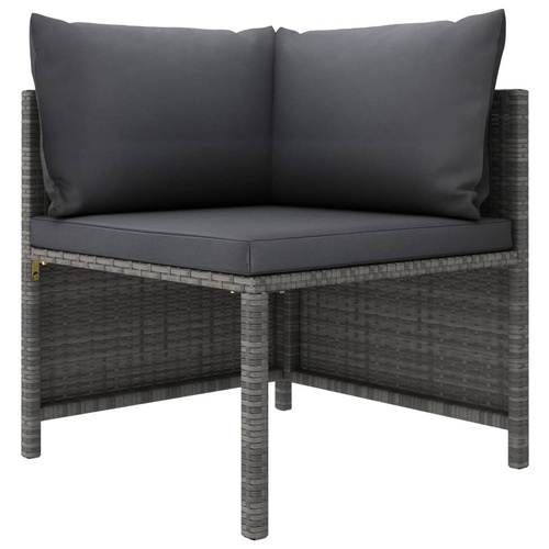 Sectional Sofa with Cushions Poly Rattan