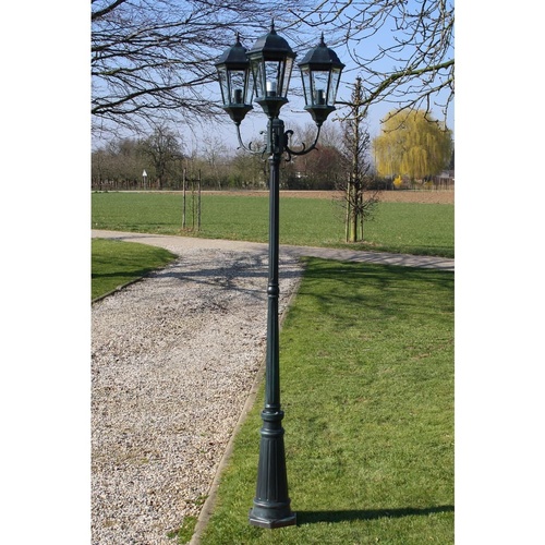 Garden Light Post arms 230 cm Dark Green Black Aluminium