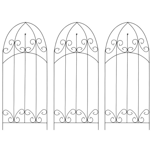 Plant Climbing Racks 3 pcs Black 40x100 cm Iron