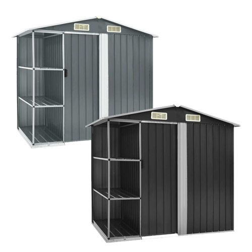 Garden Shed with Rack 205 by 130 by 183 cm Iron