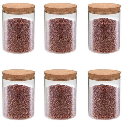 Storage Glass Jars with Cork Lid 6 pcs