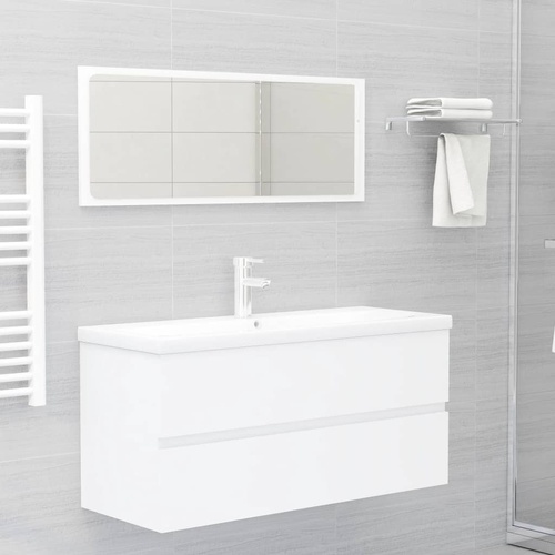 2 Piece Bathroom Furniture Set Engineered Wood