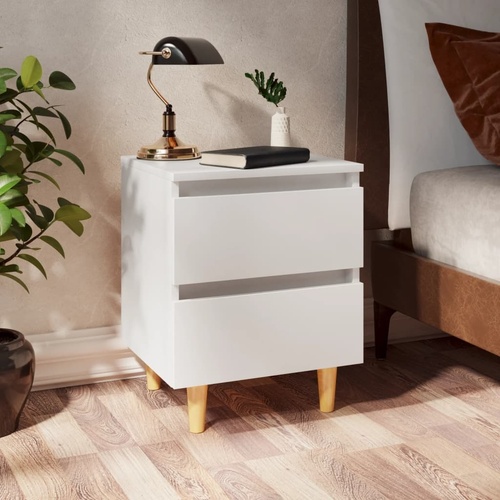 Tualatin Bed Cabinet with Solid Pinewood Legs 40x35x50 cm