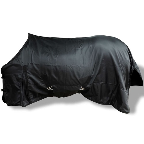 Fleece Rug Double Layers with Surcingles Black