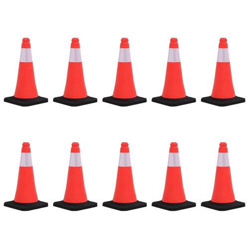 Reflective Traffic Cones with Heavy Bases 10 pcs
