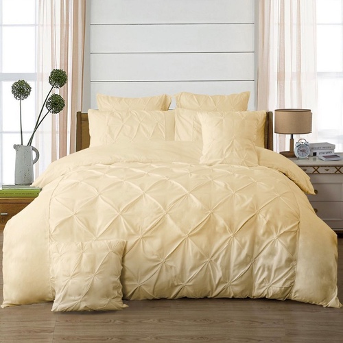 Diamond Pintuck Quilt Doona Duvet Cover Set