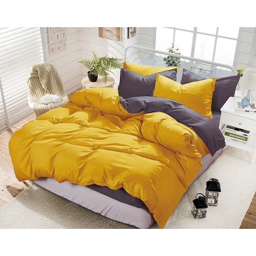 1000TC Reversible Duvet Doona Quilt Cover Set Grey