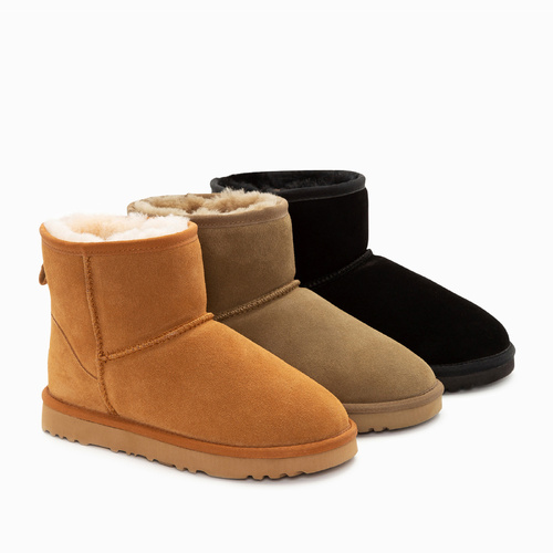 Ugg Boots Genuine Australian Sheepskin Unisex Mini Classic Suede (Chestnut)