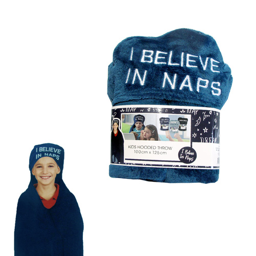 Kids Embroidered Hooded Throw Rug 100 x 125cm