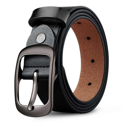 Genuine Leather 110-120CM Womens Belt Pin Buckle Top Layer Cow Leather