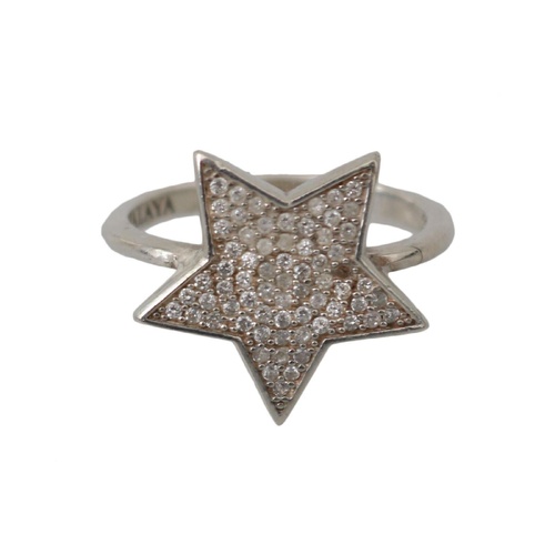 Gorgeous Authentic NIALAYA Sterling Silver Ring with Clear CZ Crystals Women