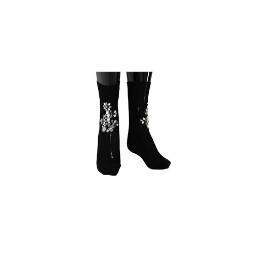 Floral Crystal Embellished Stockings Socks