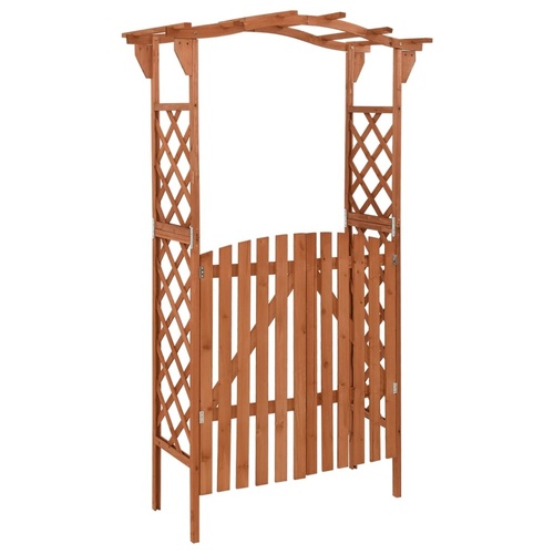 Pergola with Gate 116 by 40 by 204 cm Solid Firwood