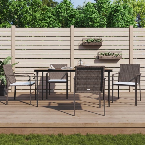 Garden Chairs with Cushions 56x59x84 cm Poly Rattan