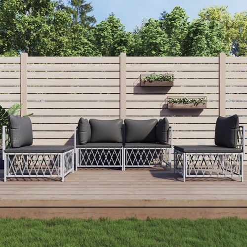 Garden Lounge Set with Cushions Steel