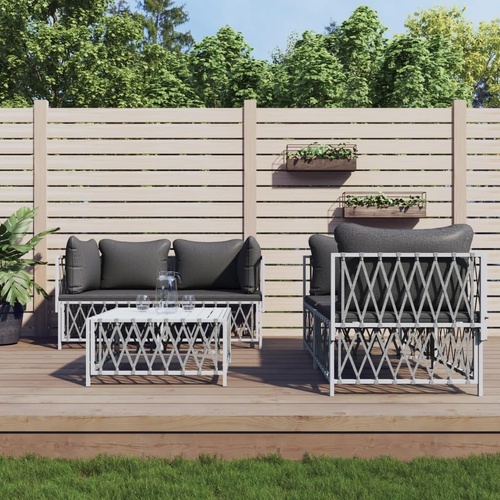 Garden Lounge Set with Cushions Steel