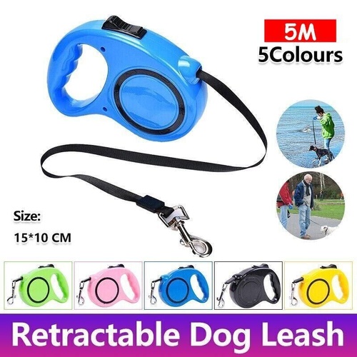 5M Dog Lead Leash Strong Retractable Extendable 5M Lockable Heavy Duty 15Kg